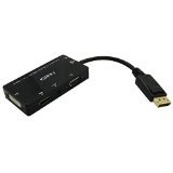 LinkS Gold Plated DisplayPort to HDMIVGADVI Male to Female Support audio 4-in-1 Adapter in Black Support hook up three monitors at the same time