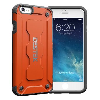 iPhone 6 6s Case, DESTEK Case for iPhone 6 6s 4.7 inch, Urban Warrior Series - Orange, with HD Screen Protector