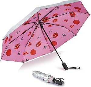 G4Free UPF 50  UV Protection Large Travel Umbrella 46 Inch Auto Open Close Windproof Sun Blocking Umbrella