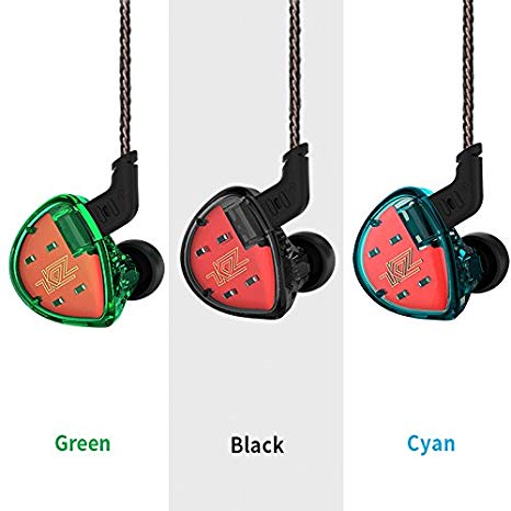 KZ ES4 Dynamic & Balanced Armature Hybrid Technology Driver In-ear Earphones (Non-Mic, Green)