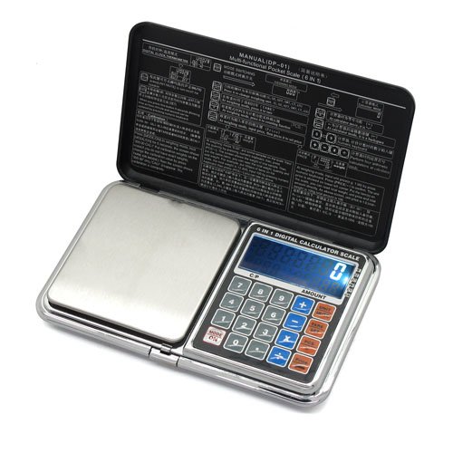 6in1 0.1-1000g/500G/0.01G LCD Digital Pocket Jewelry Weight Balance Scale Backlit (weighing,calculator,counting,pricing,clock thermometer) (1000G/0.1G)