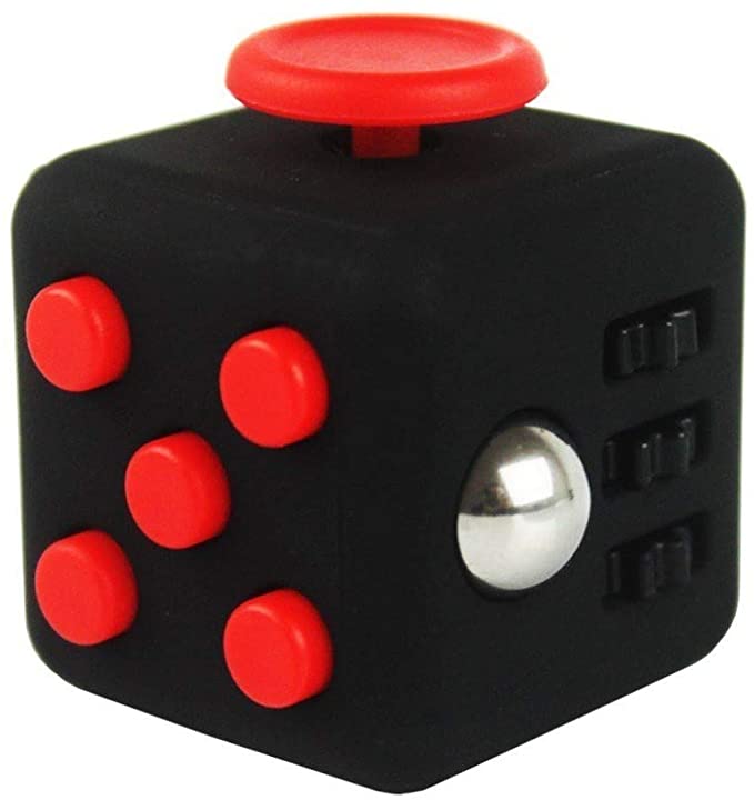 Cyclone Boys Fidget Cube Toy Relieves Stress and Anxiety for Office Workers Fidget Toy Fun Cube Anxiety Attention Toy for Children Adults by TheBigThumb,black-red