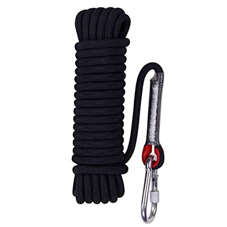 Aoneky 10 mm Static Outdoor Rock Climbing Rope, Fire Escape Safety Survival Rope