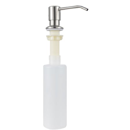 Stainless Steel Head Kitchen In-Sink Liquid Soap Dispenser Lotion Pump Large Capacity Plastic Bottle 13 OZ