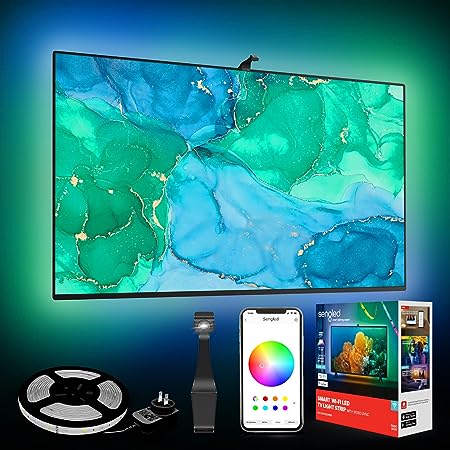 Sengled Envisual TV Led Lights(TV Sync Suppoorts Off-line), TV LED Backlights with Camera for 70-85 inch TVS, Smart Ambient WiFi RGB Lights, Works with Alexa & Google Assistant, App Control, Vision G2