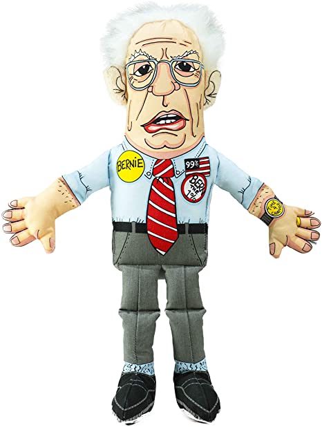 FUZZU Bernie Sanders Political Parody Novelty Dog Chew Toy with Squeaker - Small 12" Size Toy