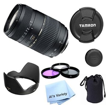 Tamron AF 70-300mm f/4.0-5.6 Di LD Macro Zoom Lens Bundle for NIKON Digital SLR Cameras (Model A17NII) - International Version (No Warranty)