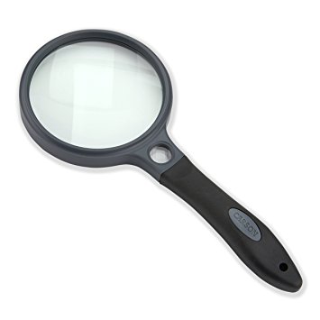Carson SureGrip Series Hand Held or Hands Free 2x Power Magnifying Glasses For Reading, Low Vision, Inspection, Craft and Hobby Magnifiers (SG-10, SG-12, SG-14, SG-16)