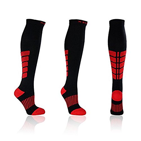 Knee High Compression Socks, 15-20 mmHg. Great for Running, Easy to Put On. Helps Reduce Foot Pain and Leg Fatigue by X31 Sports