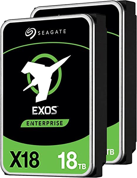 Seagate Exos X18 36TB Enterprise HDD (18TB x 2)– CMR 3.5 Inch Hyperscale SATA 6Gb/s, 7200 RPM, 512e and 4Kn FastFormat, Low Latency, Crypto Chia Mining - ST18000NM000J