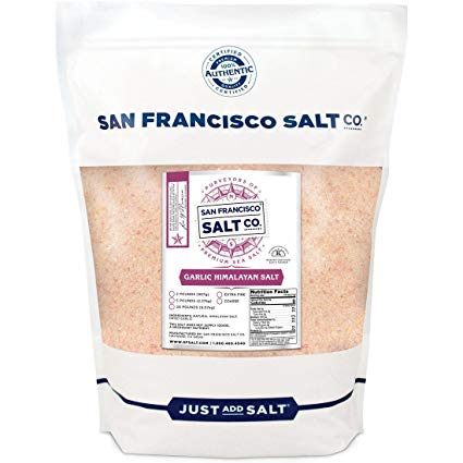 Himalayan Garlic Salt - 2 lb. Extra-Fine Bag, all-natural, kosher, gmo-free salt seasoning