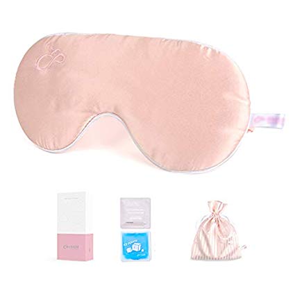 alittlecloud Warm/Cold Steam Silk Eye Mask for Women,Therapy Sleeping Mask with Reusable Cool Gels and Disposable Self-heating Pads,Relieving Dry Eye,Tired Eyes,Puffy Eyes and Dark Circle,Pink