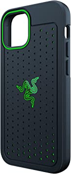 Razer Arctech for iPhone 13 Mini Case: Extra Ventilation Channels - Thermplastic Elastomer Reinforced Corners - Tactile Side Buttons - Compatible with Wireless Chargers and 5G Black