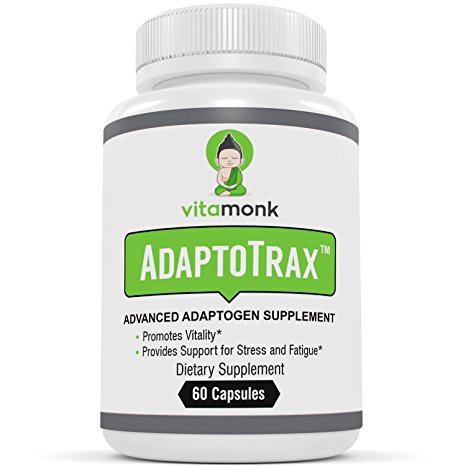 ADAPTOTRAX™ - Advanced Adaptogen Supplement Blend by VitaMonk (with no Magnesium Stearate) - Adaptogen Supplements Complex That Attacks Stress & Fatigue - Effective Natural Adaptogenic Herbs