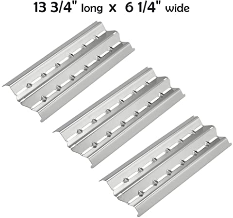 YIHAM KS749 Grill Heat Plate Replacement Parts for Broil King Signet and Sovereign Gas BBQ Models, 13 3/4 inch x 6 1/4 inch, Stainless Steel, Set of 3