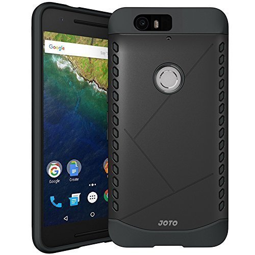 Nexus 6P Case - JOTO Hybrid Dual Layer Armor Cover Case with Corner Cushioned Protective Case for Huawei Nexus 6P 5.7" (2015)(Black)