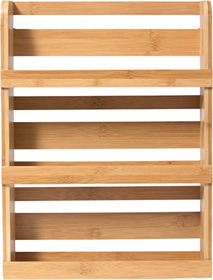 Lipper International Bamboo Wood 3-Tier Spice Rack for Spices or Craft Supplies, 12" x 2 3/4" x 16"