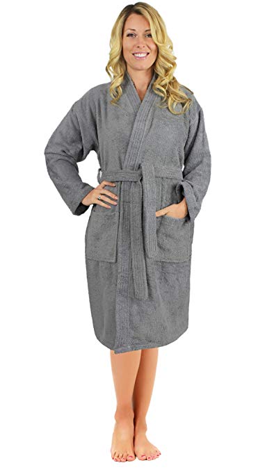 Luxurious Turkish Cotton Kimono Collar Super-Soft Terry Absorbent Bathrobes for Women