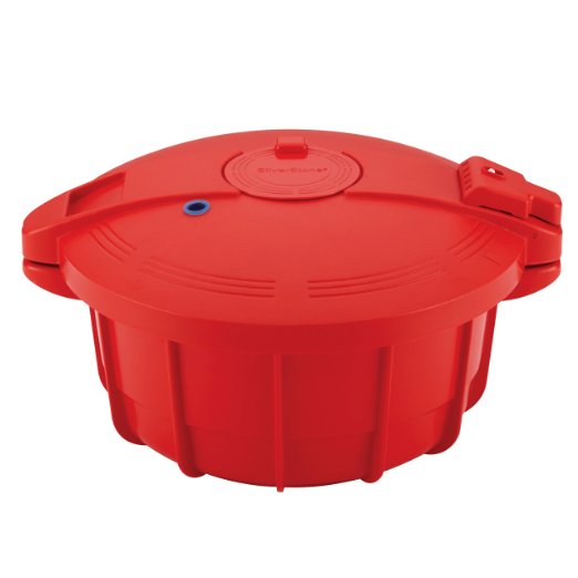 SilverStone Microwave Cookware BPA-Free Microwavable Pressure Cooker, Large, Chili Red