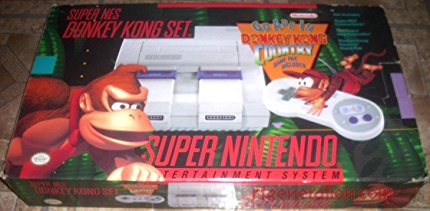 Super Nintendo SNES System - Video Game Console - Donkey Kong Bundle