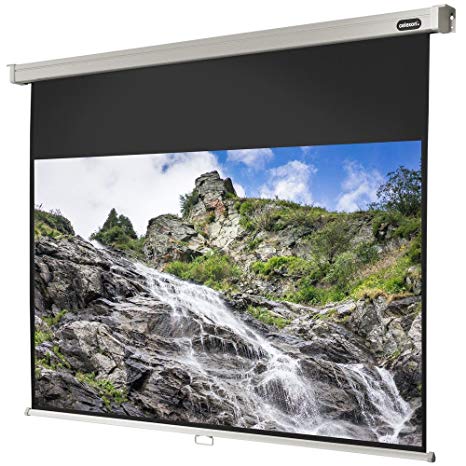 celexon 99“ Manual Pull Down Projector Screen Manual Professional, 84 x 47 inches Viewing Area, 16:9 Format, Gain 1.2