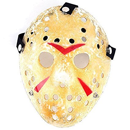 1PCS Gold Vintage Jason Voorhees Freddy Hockey Festival Halloween Masquerade Party Mask