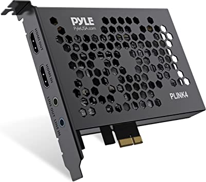 Pyle Live Gamer HDMI 4K Live Record and Stream, Multi Video Format Support, Audio-VideoLine in/Out, Super High Speed, Real Time Gameplay, Conference Live Broadcast, PCI-E Gen2 - PLINK4