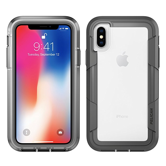 iPhone X Case | Pelican Voyager iPhone X Case (Clear/Grey)