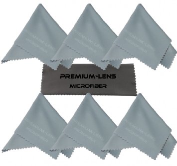 Premium-Lens® Microfiber Cleaning Cloth (7-Pack Sky Blue)- Superior Cleaning Cloths for Eyeglasses, Sunglasses, DSLR Camera Lenses, Binoculars, Telescopes, Smart Phones, Laptops, iPad Tablets, LCD TV's, Computer-Touch Screens and Much More