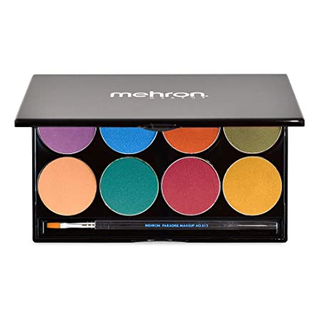 Mehron Makeup Paradise AQ Face & Body Paint 8 Color Palette (Nuance) - Face, Body, SFX Makeup Palette, Special Effects, Face Painting Palette for Art, Theater, Halloween, Parties and Cosplay