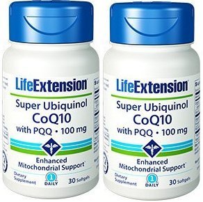 Life Extension Super Ubiquinol CoQ10 with PQQ, 30 Softgels. Pack of 2 Bottles