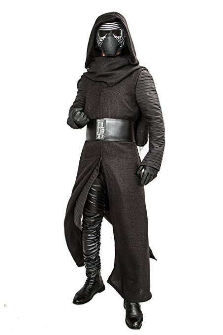 Mens Kylo Ren Cosplay Robe & Under Tunic & Gloves & Scarf & Belt Outfit Costume