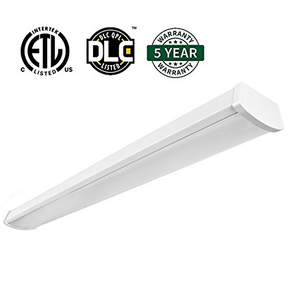 Hykolity 4FT LED Wraparound Flushmount Light, 40W 2800 Lumens 5000K, ETL and DLC Certified, Integrated LED Wrap Light, LED Linear Indoor Lights Commercial Lighting Fixture