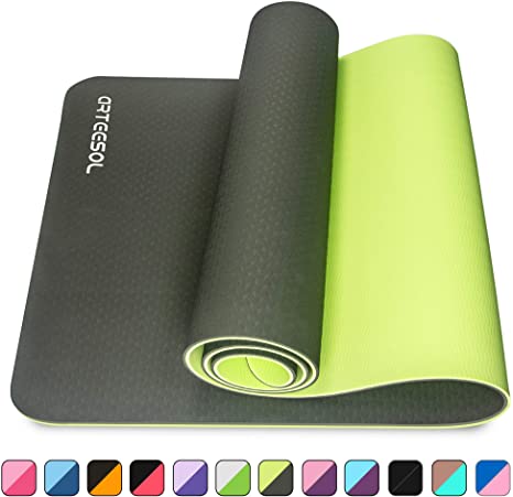 arteesol Exercise Mat, Anti-Tear Eco Friendly Yoga Mat, Non-Slip 6mm Thick Large Fitness Mat with Carry Straps, Premium for Pilates, Fitness, Women and Men 183 cm x 61 cm x 6 mm