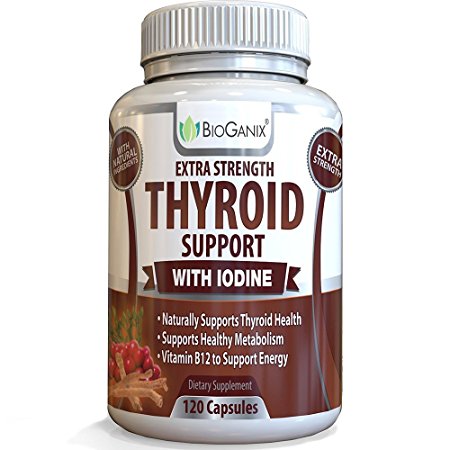 Best Thyroid Support Complex Supplement (120 Caps) #1 Helper for Overactive/ Underactive Thyroid   Boosts Energy & Metabolism – With Iodine, B12, Magnesium, Kelp Plus...