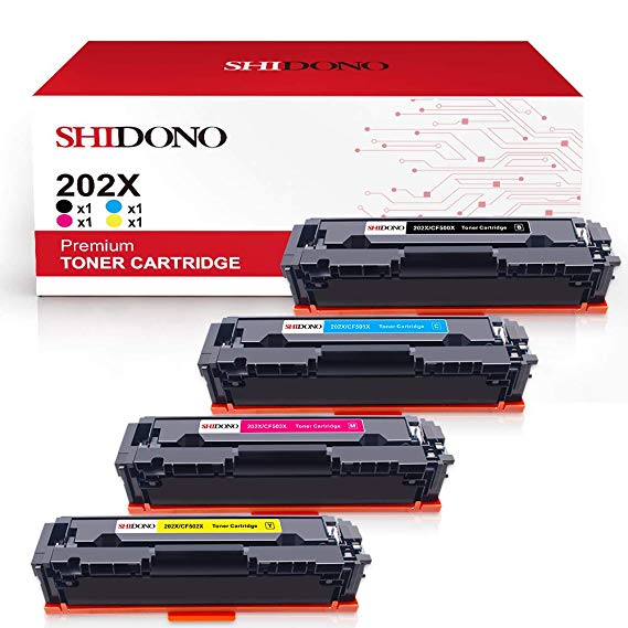 Shidono Compatible Toner Cartridge Replacement for HP 202X 202A Fits with Laserjet Pro MFP M281fdw/M281cdw/M281fdn​/M280nw/M254dw/M254dn/M254nw/M281dw Printer,[4-Pack,Black/Cyan/Yellow/Magenta]