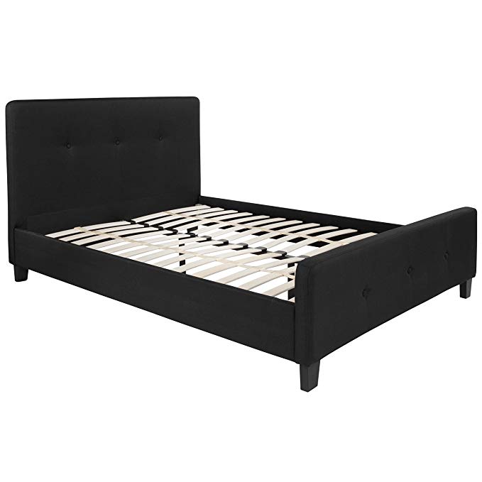 Flash Furniture Tribeca Full Size Tufted Upholstered Platform Bed in Black Fabric