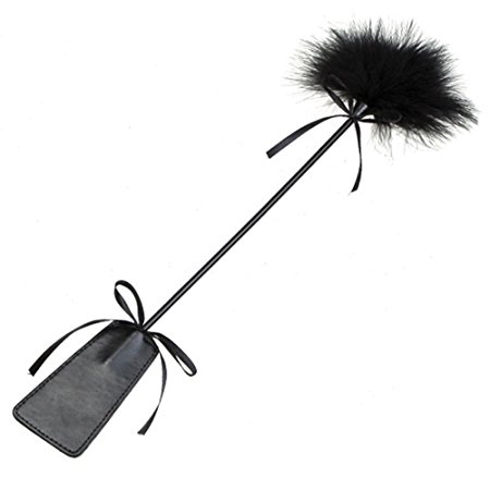 Vivilover Love Flirting Whip with Feather and Leather Slapper