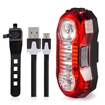 Bike Helmet Bicycle light, Noza Tec USB Rechargeable RED High Intensity Rear LED Accessories, Fits on any Road Bikes, Helmets Cycling Safety Flashlight