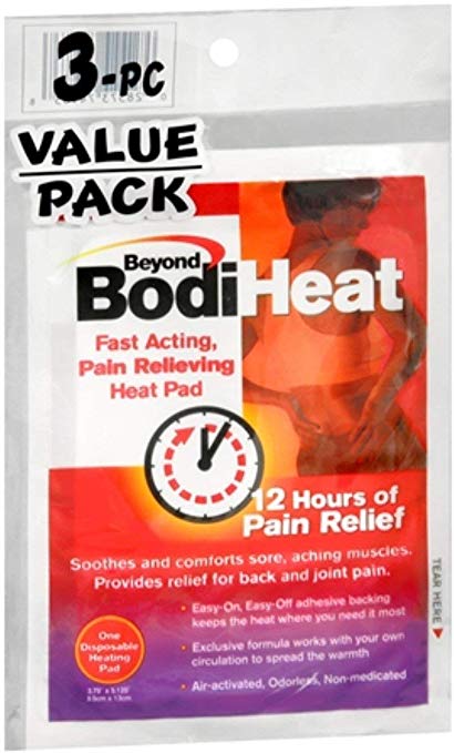 Beyond BodiHeat - Long Lasting, Fast Acting, Multi-Purpose Over-The-Clothing Heat Patch for 12 Hours of Muscle & Joint Pain Relief. 3 Count.