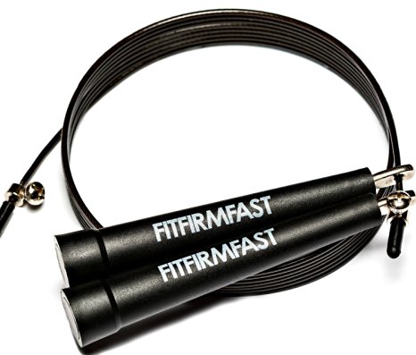 The Ultimate Crossfit Jump Rope by FitFirmFast - Premium - Adjustable - Best For Double Unders, HIIT, WOD, Speed, Fat Loss   FREE Workout & Nutrition Program & Carry Case