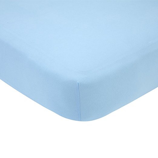 Carter's Cotton Knit Crib Sheet, Light Blue, 52" x 28"