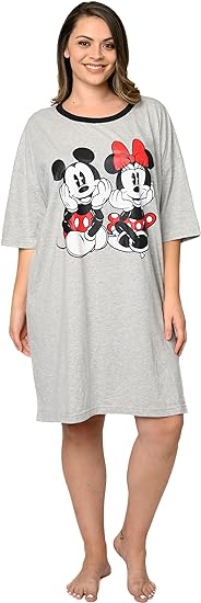 Disney Womens Sleepshirt Mickey Minnie Mouse Print One Size and Plus