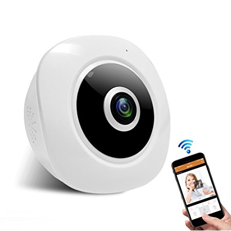 Security Dome Camera, 360° WiFi 3MP Wireless Surveillance System 1080p HD Panoramic Night Vision IP Camera