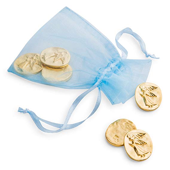 DANFORTH - Vilmain Golden Angel Pocket Tokens, Bag of 6 Pocket Coins - Pewter - Made in USA