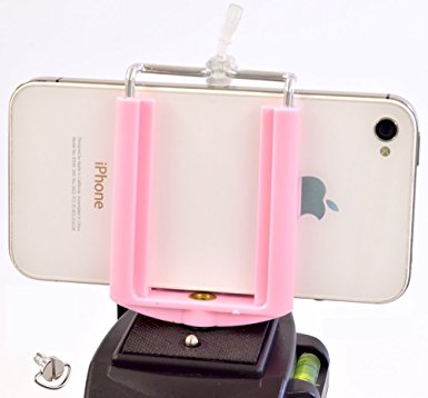 Cell Phone Tripod Adapter - iPhone Tripod Mount – SE 6 6S Plus 5 5S 5C 4 4s Clip Holder Connector Head Smartphone Attachment Samsung Galaxy S7 S6 S5 S4 S3 S2 - DaVoice (Light Pink)
