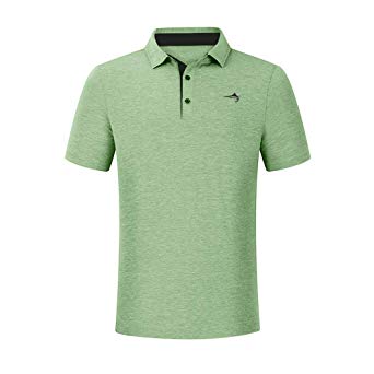 HELATILA Men's Short-Sleeve Regular-Fit Golf Polo Shirt, Lightweight Breathable and Quick-Dry Fabric