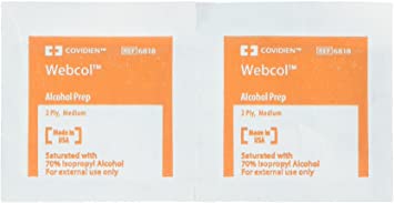 Covidien 6818 Webcol Alcohol Prep, Sterile, Medium, 2-Ply (Pack of 200) by COVIDIEN