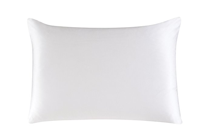 Townssilk Both Side 100% 19mm Silk Pillowcase Queen Size Pillow Case Cover with Hidden Zipper Naturalwhite