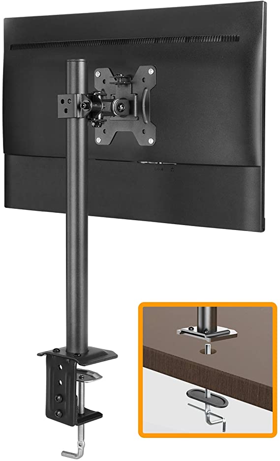 ErGear Monitor Mount for 13-32" Monitors, Improved LCD/LED Computer Monitor Riser, Height/Angle Adjustable Single Desk Mount Stand,Holds up to 17.6lbs, Black